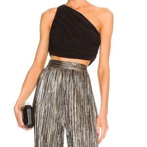 MISS CIRCLE HIGH WAISTED METALLIC PANTS